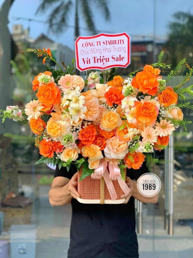 Lẵng hoa khai trương